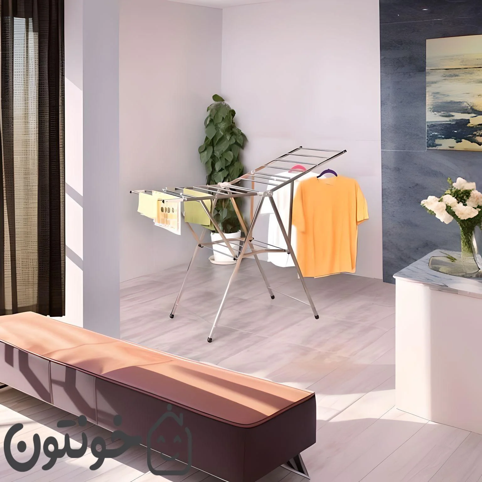 خرید و قیمت بند رخت استیل ضد زنگ 8 بند رخت استیل