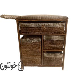 میز اتو کابینتی چوبی حصیری مدل T760